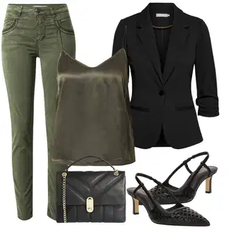 Jesenske Outfiti Debel mit Črna/Rjava/Bela Slingback Črpalka/Čevelj S Paščkom/T-steg črpalka/Vintage Črpalka MICHAEL Michael Kors "Jesenska obleka za prosti čas"