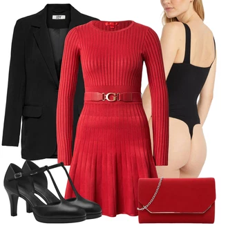 outfit mit Rdeča Pisemska torbica Tamaris "Jesenska obleka za prosti čas"