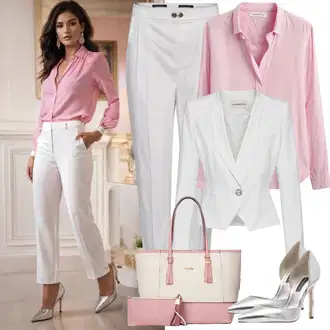 Outfit s Modrá/Tmavě Modrá/Bílá Kožená Pánská Bund/Teplákový blejzr/Krátké Sako/Pletený Sako/Elegantní Sako/Kožená bunda pro muže/Neformální Sako/Blůzové Sako/Blejzrové Bund lenitif "Kancelářský outfit"