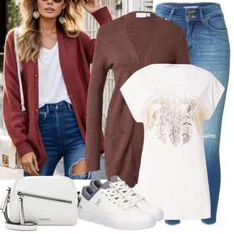 Italský Outfit s Krémová/Bílá/Světle šedá/Šedá Úzká Teniska/Nízká Teniska/Skate Bota/Kožené Tenisky ON "Vzhled casual"Look: Sportovní, Skater, Rap, Italský