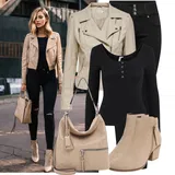 Hnědé Only Kožené Bundy Outfity image