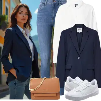 Kombinacije za ured sa Svjetloplava/Plava/Siva/Bijela Tanka Tenisica/Kožna Tenisica/Skate cipela/neformalna cipela/Ljetna Tenisica Puma "Trendovska jesenska odjeća"