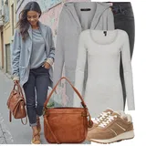 Hnědé Dlouhé Zkrácené Top Outfity image