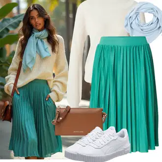 Outfit sa Bijela/Krem Jednostavni Džemper/Vuneni Džemper/Mohair Pullover/Džemper Od Kašmira/Basic Džemper/Džemper sa Spuštenim Ramenom VERO MODA "Cool jesenski outfit"