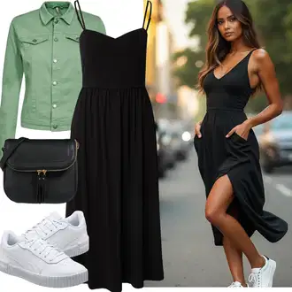 90-ich Skating Outfit sa Svjetloplava/Plava/Siva/Bijela Tanka Tenisica/Kožna Tenisica/Skate cipela/neformalna cipela/Ljetna Tenisica Puma "Odjeća za jesen"Look: 90-ich, Nerd, Steampunk, Sportski, Estetika, Skater, Hip Hop, S zakovicama, Skating, Aerobik, Tenis, Skate