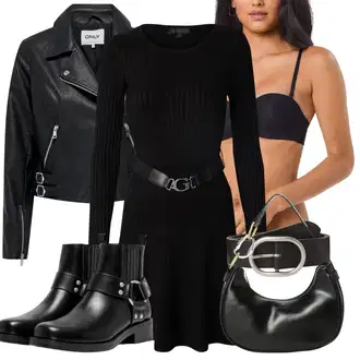 outfit mit Temno modra/Črna/Modra/Oranžna Bandeau nedrček/Korzet/Hlačke Halter/Halterneck sklece modrček/High-neck nedrček/Visoka podpora/Trikotni modrček Skiny "Obleka za jesen"