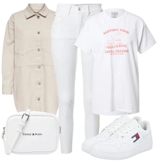 Zunaj outfit mit Bela/Krem Usnjena Jakna/Ženske 7/8 Kavbojke/Gležnarji/Capri Kavbojke/Kavbojke z Razporkom/Push up Kavbojke/Ozke Kavbojke/Kavbojke na Poteg/Usnjene Čevlje/Trenirka Jeans/Termodžinsi SALSA JEANS "Obleka za jesen"Look: Stil, Kul, Zunaj, Brez šivov, Preproste, Univerzitetni