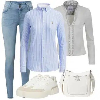 outfit mit Bela/Bež/Khaki/Krem Teddy Superga/Plato-Sneaker/Superge Nizka/Debele Superge Buffalo "Obleka za jesen"