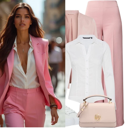 Kombinace Růžová/Fialová Kalhoty se Štěrbinou/Široká Kalhoty/Kalhoty s Vysokým Pasem/Rozšířená Kalhoty/Palazzo Kalhoty/Marlene Kalhoty Drykorn