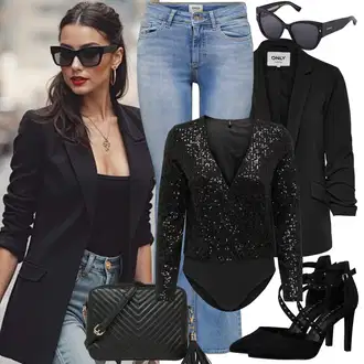 Outfit sa Crna/Bijela cipela s remenom/Cipela Mary Jane/Salonka s Kopčom/Pumpa u obliku slova T MARCO TOZZI "Odjeća u jesenskim bojama"