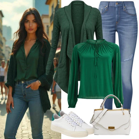 Kombinace Zelená/Modrá/Tyrkysový Businessová Halenka/Crash blůza/Oversize Halenka/Halenka S 3/4 Rukávem/Tunikové Tričko/Halenka s Dlouhým Rukávem/Dlouhá Halenka/Slip-on Halenka/Neobvyklá Halenka/Blůza s knoflíčkem Mango kombinovat s Modrá/Tmavě modrá Kožená bunda/Kotníková Bota/Džíny s Rozparkem/Push up Džín/Džíny s Dírou/Kožené bundy levi's ®