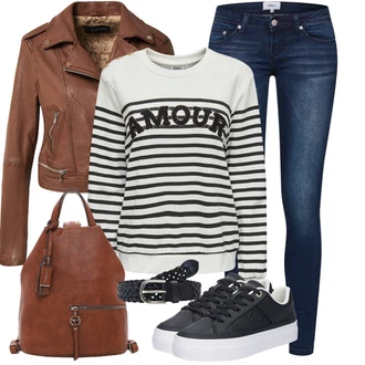 Italský Outfit s Černá/Modrá/Světle modrá Teniska na platformě/Nízká Teniska/Kožené Tenisky/Úzká Teniska Tommy Hilfiger "Módní vzhled na podzim"Look: Bad Taste, Ležérní, Cool, Italský, Moderní, Skater, Sportovní, Unisex