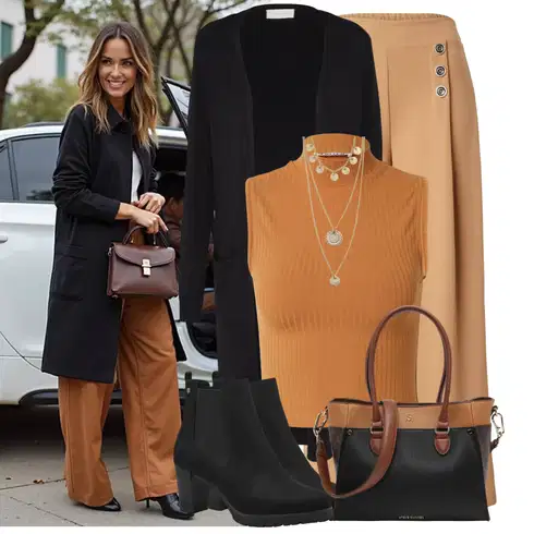 Kombinace Hnědá/Béžová/Khaki Obleková Kalhoty/Široká Kalhoty/Culotte Kalhoty/Palazzo Kalhoty/Kalhoty s Vysokým Pasem/Kalhoty se Štěrbinou/Rozšířená Kalhoty/Marlene Kalhoty ZABAIONE