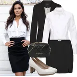 Černá, Červená Vlněná Saka Outfity image