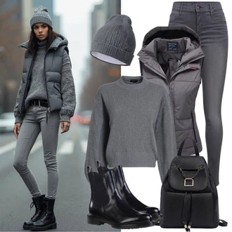 Outfit s Černá Kozačka Gumová Kotníková Bota/Kožená bunda/Plochá Kotníková Bota/Zimní Kozačka z jehněčí kůže/Ovčí Kožešinová Bota/Kotníková Bota s Podšívkou/Chelsea Boty/Kožená kotníková bota Vagabond Shoemakers "Perfektní pro podzim"
