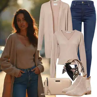 Outfit s Béžová Kovbojská Bota/Kovbojská kotníková bota/Westernová Kotníková Bota/Letní kotníková kozačka ASH "Perfektní pro podzim"