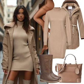 Outfit s Hnědá Bunda s Kapucí/Plyšová Bund/Podzimní bunda Alife and Kickin "Perfektní pro podzim"