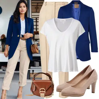 outfit mit Svetlo modra/Modra/Siva Obleka Vera Mont "Popoln poslovni outfit"