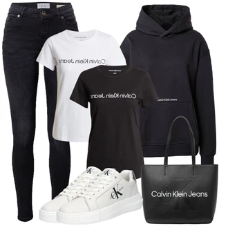 Tisk logotipa outfit mit Črna/Modra/Zelena Men's Bags/Velika torba/Poslovna torba/Nakupovalna torba/Nakupovalka Calvin Klein Jeans "Popoln za jesen"