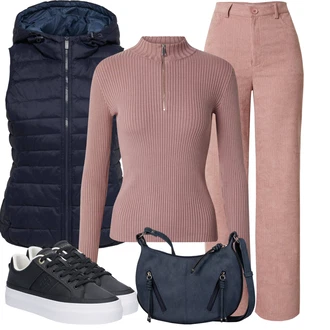 Italský Outfit s Černá/Modrá/Světle modrá Teniska na platformě/Nízká Teniska/Kožené Tenisky/Úzká Teniska Tommy Hilfiger "Perfekt na podzim"Look: Bad Taste, Ležérní, Cool, Italský, Moderní, Skater, Sportovní, Unisex