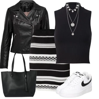 Outfit s Šedá/Stříbrný Jemný Řetízek/Collier/Statement náhrdelník/Bohatě zdobený náhrdelník Pilgrim "Vkusný podzimní outfit"