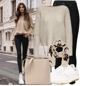 Outfit sa Bež/Smeđa/Bijela/Krem Dodatak JOOP! "Cool jesenski outfit"