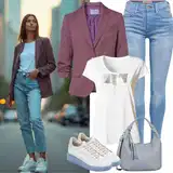 Crni i crveni vuneni sakoi outfiti image