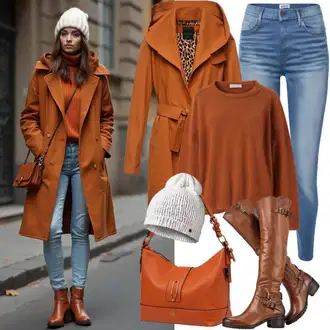 Outfit s Krémová/Béžová/Bílá/Khaki Zimní čepice/Pokrývka hlavy/Čepice Barts "Stylový Vzhled pro Podzim"