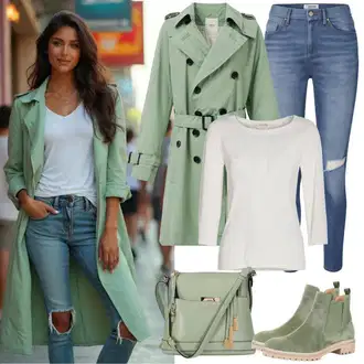 Outfit s Zelená/Tmavě zelená/Světle zelená Pláštěnka & Funkční Kabát/Softshellový Kabát/Gore-Tex kabát/Kabát Tří Čtvrtě Délky/Lehký Kabát/Outdoorový kabát/Letní Kabát/Scuba Kabát Killtec "Stylový Vzhled pro Podzim"