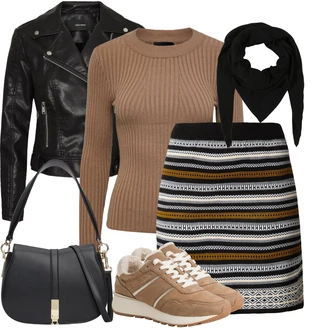 Outfit s Černá Šátek/Bandana/Šál/Kruhový Šál About You "Vkusný podzimní outfit"