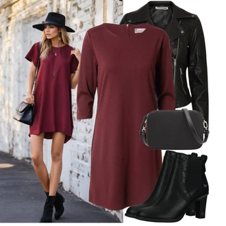 Outfit s Černá/Tmavě zelená Kožené Bund/Motorkářská bunda/Motorkářské Bund/Bunda z Umělé Kůže Noisy may "Cool podzimní outfit"