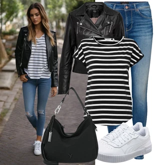 90-ich Skate Outfit sa Svjetloplava/Plava/Siva/Bijela Tanka Tenisica/Kožna Tenisica/Skate cipela/neformalna cipela/Ljetna Tenisica Puma "Lagana odjeća"Look: 90-ich, Nerd, Steampunk, Sportski, Estetika, Skater, Hip Hop, S zakovicama, Skating, Aerobik, Tenis, Skate
