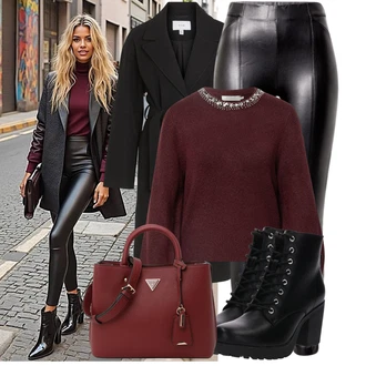 Outfit sa Crna Prijelazni Kaput/Dugi kaput/Ljetni Kaput/Midi Kaput/Kaput od Kašmira/Zimski Kaput Vuneni kaput/Trenč Kaput/Vuneni Kaput/Baloner Vila "Jesenski outfiti"