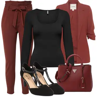 Kombinacije za posao Seksi sa Crna Majica I Top Veći Broj/Bluza Veći Broj Only "Cool jesenski outfit"Look: Skater, Ured, Disko, Besprijekorno, Seksi