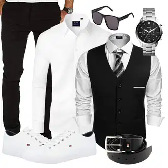 Business Outfits mit Grau Sneaker/Schuh Tommy Hilfiger "Buro Outfit"