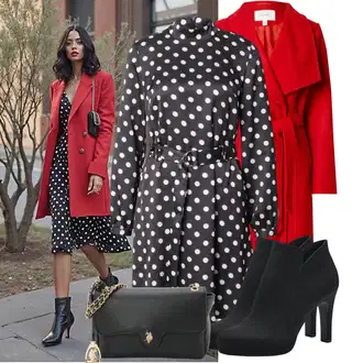 Vysoké Podpatky Outfit s Černá Kozačka Na Podpatku/Kotníková Bota Na Podpatku/Letní kotníková kozačka/Kotníková Bota s Podšívkou/Kožená kotníková bota Tamaris "Outfit na podzim"