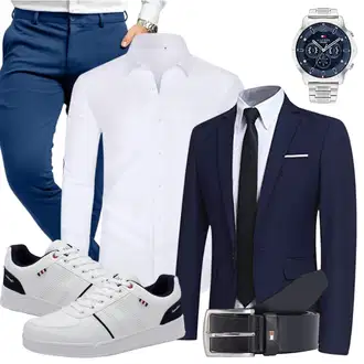 Hochzeitsgast Outfits Elegant mit Tommy Hilfiger "Business Outfit"Look: Elegant, Moderne, Schlichte, Metal