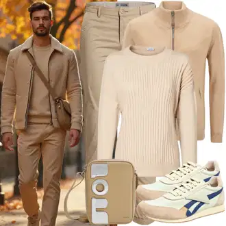 Elegant Outfit mit Khaki/Beige/Braun Jerseyhose/Gerade Hose/Chino Hose/Komforthose/Musselin Hose/Bengalin Hose/5 Pocket Hose/Schlupfhose Peter Hahn "Cool für die Freizeit"Look: Moderne, Techno, Leger, Outdoor, Elegant, Coole, Classic, Premium, Schlichte, Smart Casual, Old Money