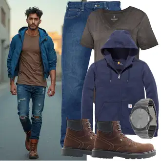 Winter Outfit mit Braun/Dunkelbraun Klassischer Stiefel/Schnürstiefelette/Trekkingstiefel/Sicherheitsschuh/Schnürschuh/Wasserdichter Stiefel/Springerstiefel ESPRIT "Cool Outfit"