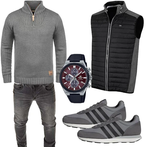 Schwarz/DunkelGrau/Grau ReiseWeste/IndoorWeste/LanglaufWeste/SteppWeste/OutdoorWeste/ReitWeste/KunstfaserWeste/FunktionsWeste/WendeWeste/IsolationsWeste Calvin Klein kombinieren