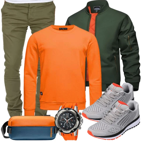 DunkelGrün/Grün FliegerJacke/BomberJacke KEFITEVD kombinieren