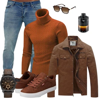 Stil Motorrad Outfit mit Braun/Khaki/Dunkelbraun Sommerjacke/Lederjacke/Frühlingsjacke/Herbstjacke/Cordjacke/Shirtjacke/Militärjacke/Wachsjacke WenVen "Cool Outfit"Look: Retro, Classic, Coole, Rap, Vintage, Chill, Büro, Stil, Militär, Indoor, Schütze, Workwear, Western, Outdoor, Maritim, Country Styl, Angeln, Wandern, Arbeits, Freizeit, Trekking, Jagd, Reiten, Motorrad, Berg­steigen