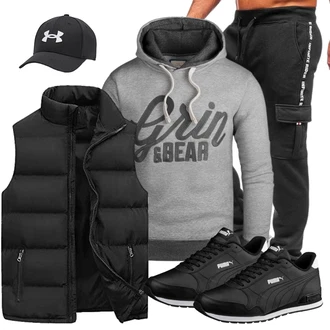 Outfit mit Schwarz Isolationsweste/Kurze Weste/Reiseweste/Daunenweste/Puffer Weste Generic "Cool Outfit"