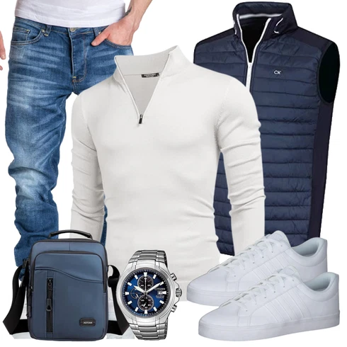 Blau/Dunkelblau/Hellblau ReiseWeste/Puffer Weste/OutdoorWeste/IndoorWeste/LanglaufWeste/Sport Weste/FunktionsWeste/KunstfaserWeste/ReitWeste/WendeWeste/IsolationsWeste/SteppWeste/Leichte Weste Calvin Klein kombinieren