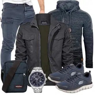 Elegant Outfit mit Blau/Dunkelblau/Grau Boyfriend Hose/Chino Hose/Löcherne Hose/Skinny Hose/Cargo-JoggingHose/Kurze Hose/Capri/FreizeitHose/CargoHose/Cargo Short/Slim Hose Yazubi "Cool Outfit"Look: Moderne, Empire, Smart Casual, Coole, Schön, Casual, Workwear, Techno, Nahtlos, Trendige, Unisex, Elegant