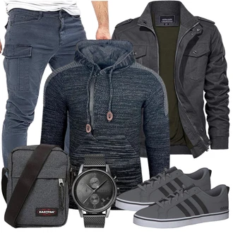 Elegant Outfit mit Blau/Dunkelblau/Grau Boyfriend Hose/Chino Hose/Löcherne Hose/Skinny Hose/Cargo-JoggingHose/Kurze Hose/Capri/FreizeitHose/CargoHose/Cargo Short/Slim Hose Yazubi "Cool Outfit"Look: Moderne, Empire, Smart Casual, Coole, Schön, Casual, Workwear, Techno, Nahtlos, Trendige, Unisex, Elegant