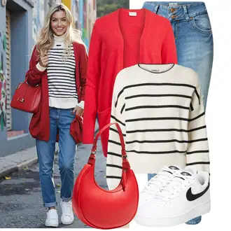 Italský Maxi Outfit s Světle modrá/Modrá Džín s Nízkým Pasem/Push up Džín/Džíny s Dírou/Kotníková Bota/Kožená bunda/Džíny s Rozparkem/Kožené bundy/Džíny s Nízkým Sedem/Slim Fit Džíny LTB "Podzimní Look"Look: Styl, Cool, Italský, Mom, Krásný