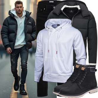 Zweiteilige Outfit mit Weiß Vintage Hoodie/Damen Pullover/Ausgefallener Hoodie/Sport Hoodie/Partner Hoodie/Unisex Hoodie/Hoodie The North Face "Cooles Outfit"