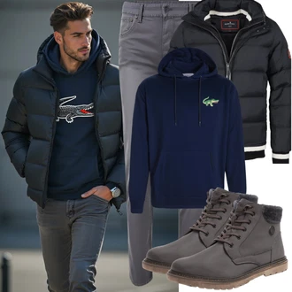 Unisex Outfit mit Blau Partner Hoodie/Sport Hoodie/Hoodie/Sport Sweatshirt/Ausgefallener Hoodie/Unisex Hoodie/Strick Hoodie/Kapuzenpullover/Vintage Hoodie The North Face "Cooles Outfit"Look: Rap, Outdoor, Skater, Workwear, Hip Hop, Unisex, Sportlich