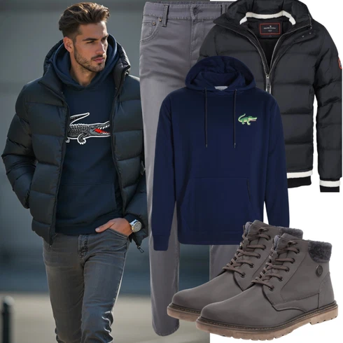 Herbst Schwarz/Grau/Dunkelgrau KapuzenJacke/HybridJacke/Puffer Jacke/IsolationsJacke/Verstaubare Jacke/ThermoJacke Höhenhorn kombinieren